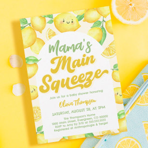 Mama's Main Squeeze Lemon Baby Shower Invitation