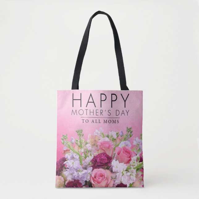 Mama's Market Blooms: Happy Mother's Day Tote  Bag (Front)