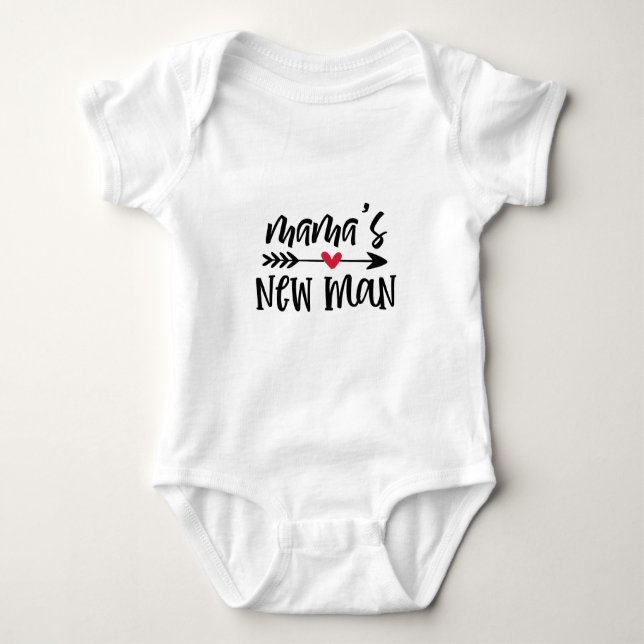 Mama's new man typography  baby bodysuit (Front)