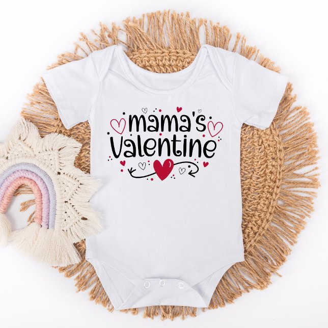 Mama's Valentine cute hearts  Baby Bodysuit (Creator Uploaded)