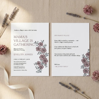 Mama's Village Baby Shower Invite - 2 Sided