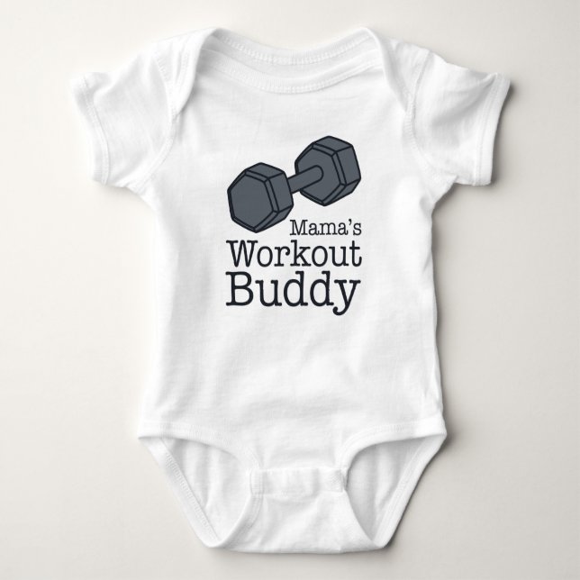 Mama's Workout Buddy Baby Bodysuit (Front)