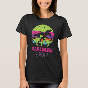 Mamasaurus And Three Dinosaurs Vintage Nature Moth T-Shirt