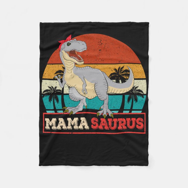 Mamasaurus Dinosaur Mama Saurus Family Matching Mo Fleece Blanket (Front)