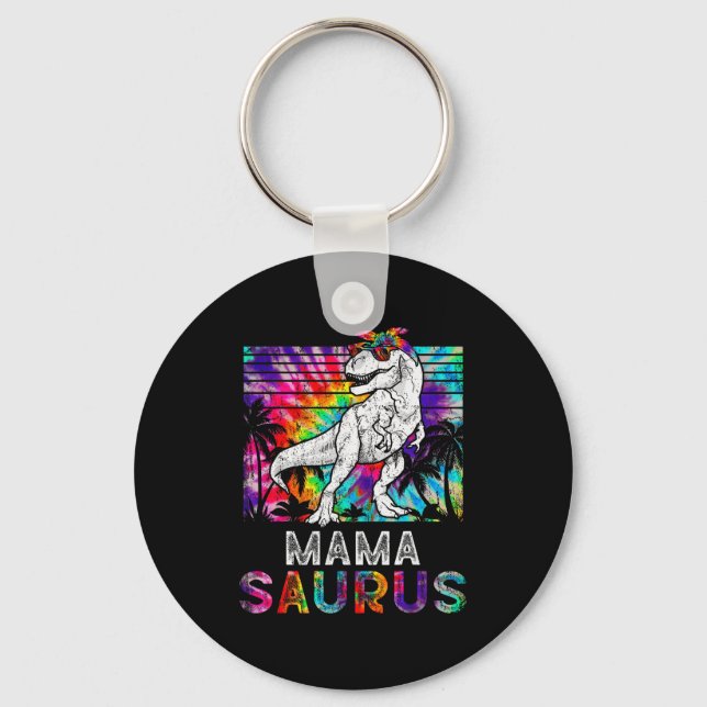 Mamasaurus Dinosaur Mama Saurus Family Matching Ti Key Ring (Front)
