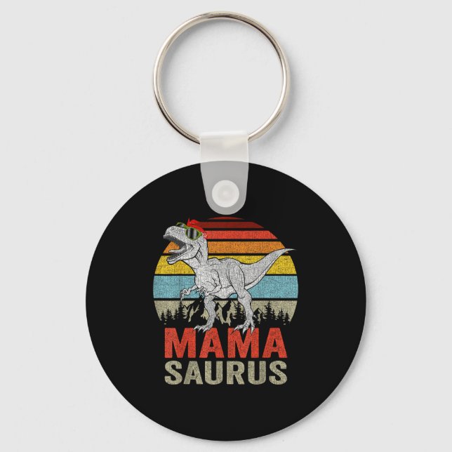 Mamasaurus Dinosaur Mama Saurus T Rex Funny Family Key Ring (Front)