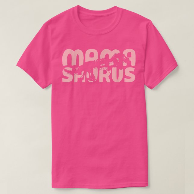 Mamasaurus Dinosaur Skeleton Pink Mama Saurus Moth T-Shirt (Design Front)