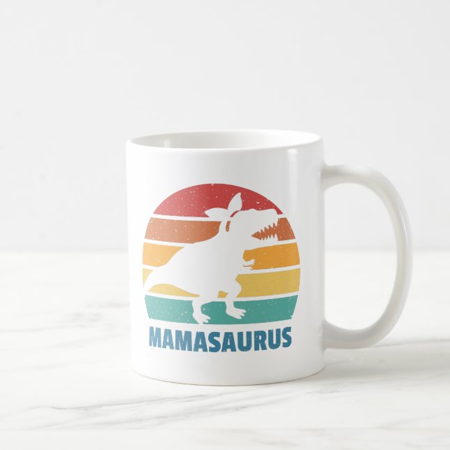 Mamasaurus Mum Dinosaur Funny Mothers Day Coffee Mug (Right)