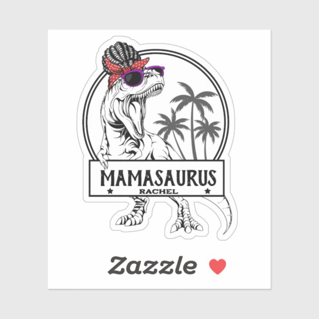 Mamasaurus Mum T rex Dino Funny Custom Name (Sheet)