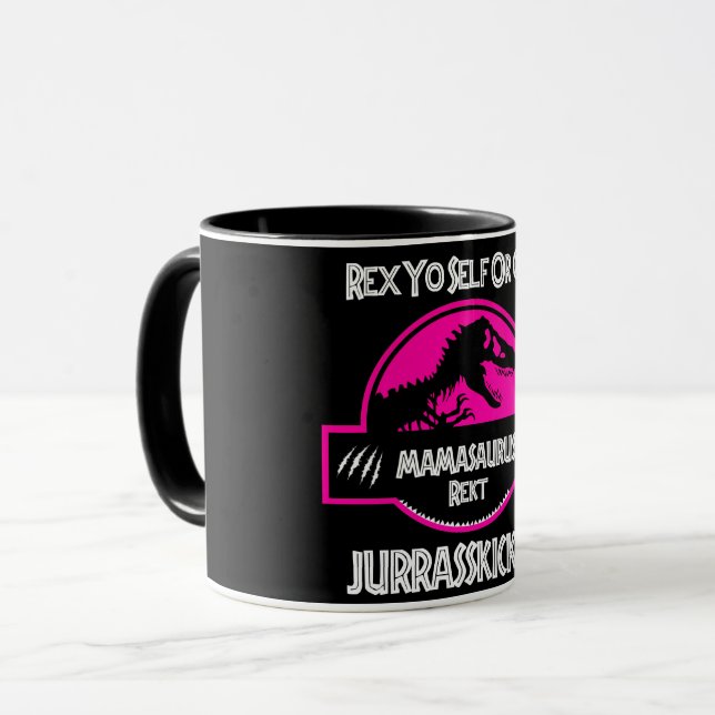 Mamasaurus Rekt Mum Dinosaur Coffee Mug (Front Left)