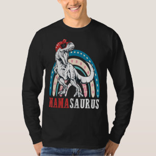 Mamasaurus Rex Dinosaur  Mama Saurus Rainbow T-Shirt