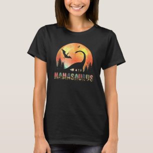 Mamasaurus Rex Mom Dinosaur Leopard Flower Rex Mam T-Shirt