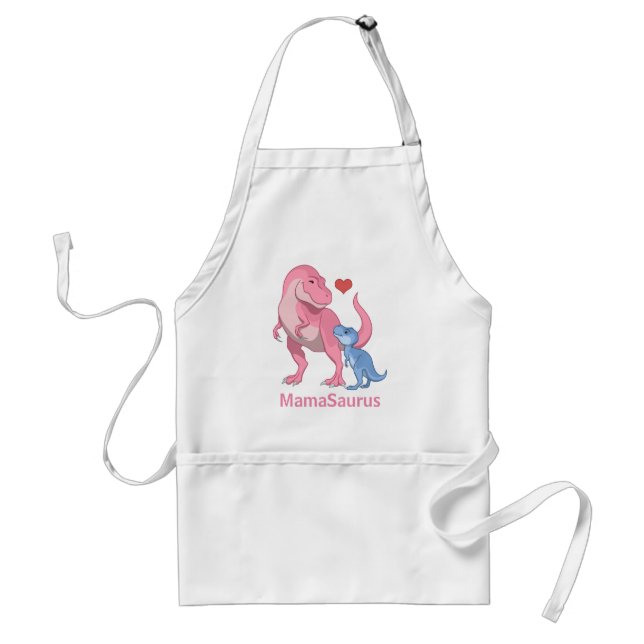 MamaSaurus T-Rex and Baby Boy Dinosaurs Standard Apron (Front)