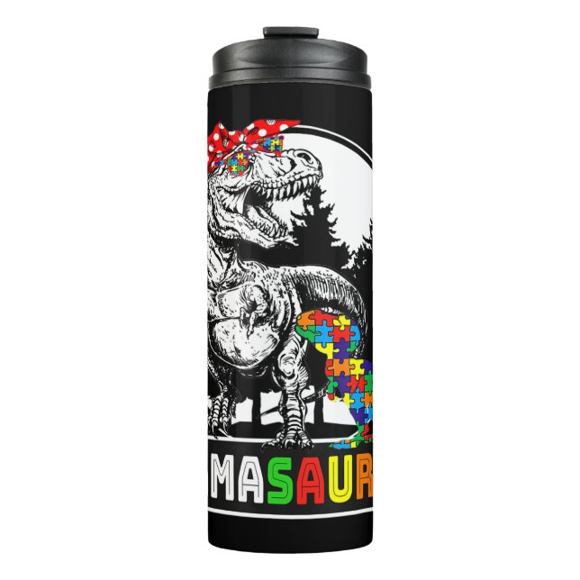 Mamasaurus T rex Dinosaur Clothing Gifts. Funny Ma Thermal Tumbler (Front)