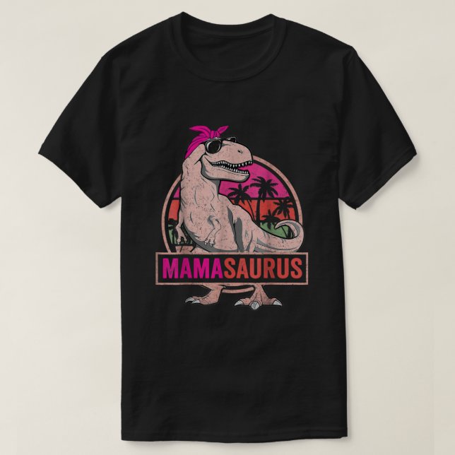 Mamasaurus T rex Dinosaur Funny Mama Saurus Breast T-Shirt (Design Front)
