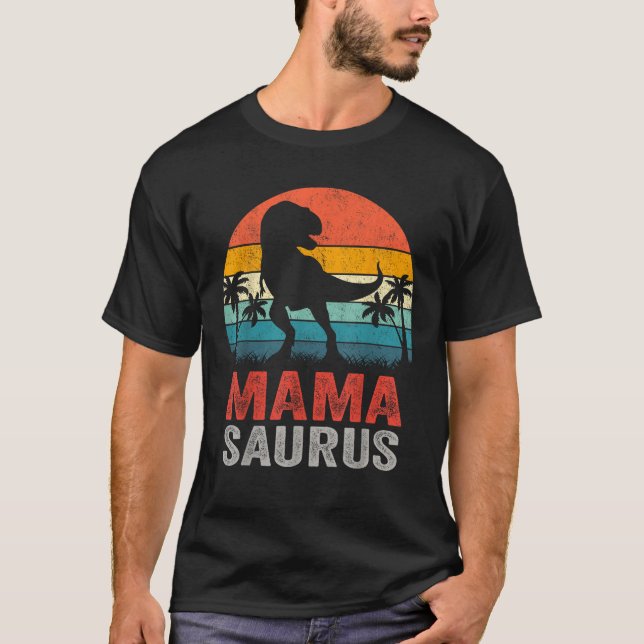 Mamasaurus T rex Dinosaur Funny Mama Saurus Family T-Shirt (Front)