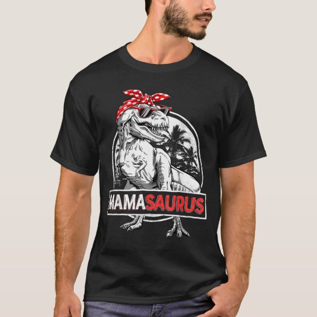 Mamasaurus T Rex Dinosaur Funny Mama Saurus T-Shirt (Front)