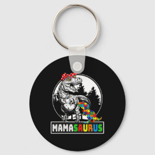 Mamasaurus T Rex Dinosaur Mama Saurus Autism Aware Key Ring
