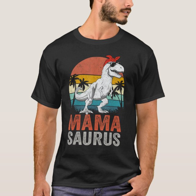Mamasaurus T Rex Dinosaur Mama Saurus Family Match T-Shirt (Front)