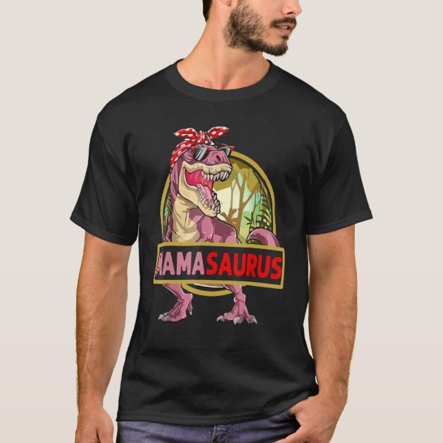 Mamasaurus T Rex Dinosaur Mother's Day T-Shirt (Front)