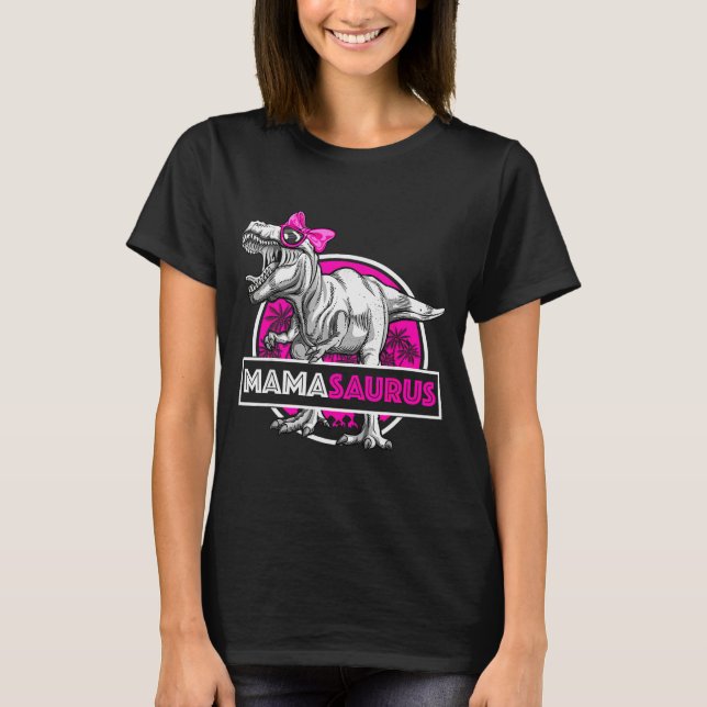 Mamasaurus T-rex Matching Funny Mother Saurus Dino T-Shirt (Front)