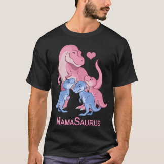 MamaSaurus TRex Mother 3 Cute Baby Boy Girl Dinosa T-Shirt