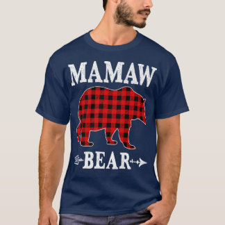 Mamaw Bear Christmas Pajama Red Plaid Buffalo Fami T-Shirt