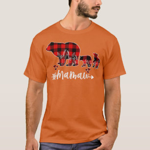 Mamaw Bear Christmas Pajama Red Plaid Buffalo Fami T-Shirt