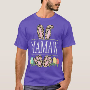 mamaw Bunny Leopard Grandma Easter Day Rabbit Eggs T-Shirt