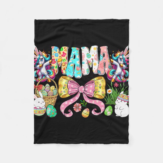 Mamaw Bunny Matching Family Group Rabbit Easter Da Fleece Blanket (Front)