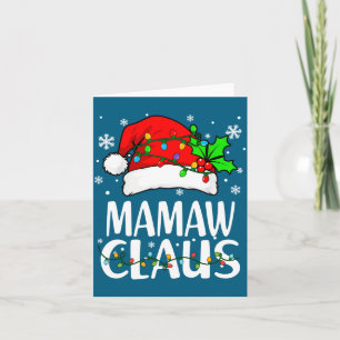 Mamaw Claus Christmas Lights Pajama Family Matchin Card