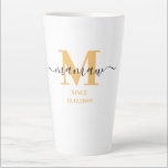 Mamaw Elegant Script Monogram Sunny Yellow  Latte Mug<br><div class="desc">Latte mug for a new memaw or long established one! which you can personalise with the date they became a grandmother. This trendy minimalist design has a sunny colour palette of golden yellow, black and white. It has a Mamaw monogram, with the initial letter M and the name mamaw, lettered...</div>