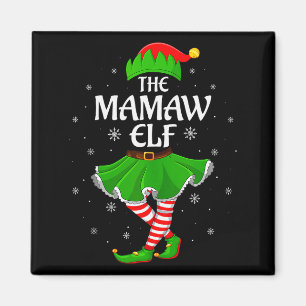 Mamaw Elf Christmas Family Girls Women Elf Squad X Magnet