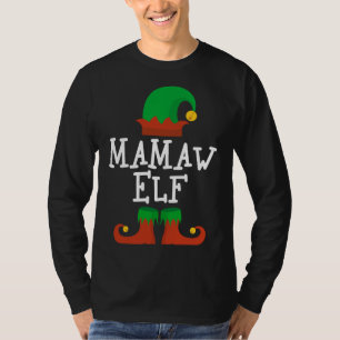 Mamaw Elf Christmas Matching Family Funny Pajama P T-Shirt