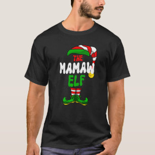 Mamaw Elf Pajama Matching Group Christmas Holiday  T-Shirt
