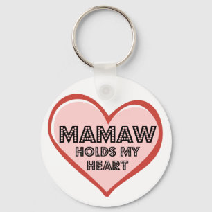 Mamaw Keychain: Button Style Key Ring