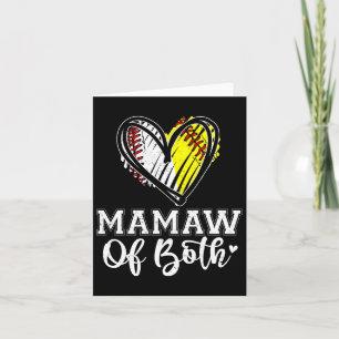 Mamaw Of Both Baseball Softball Mamaw Mothers Day Card