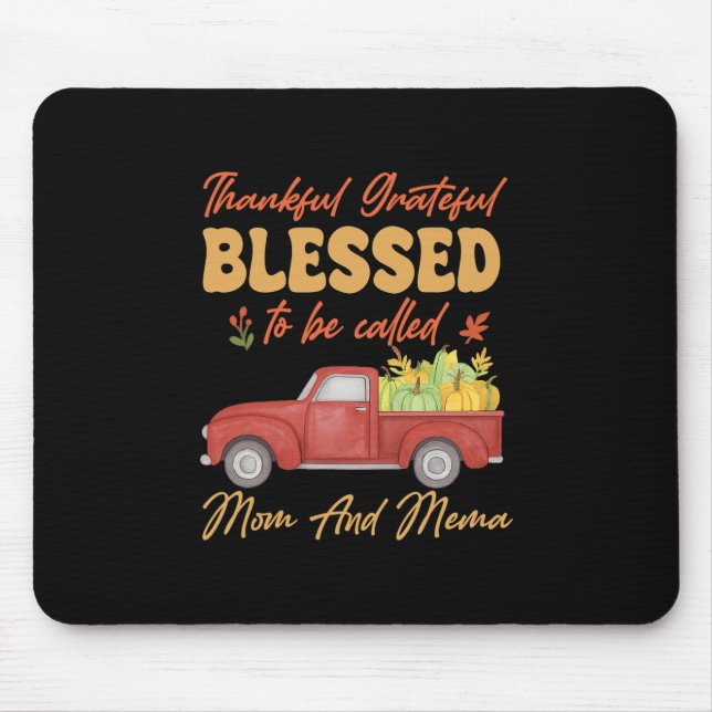 Mamaw Pumpkin Fall Coquette Bow Thanksgiving Mum W Mouse Pad (Front)