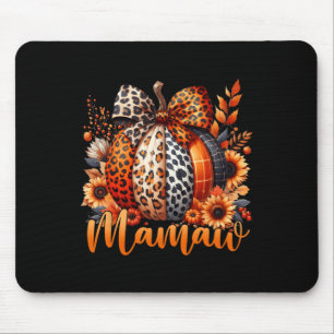 Mamaw Thanksgiving Leopard Pumpkin Sunflower Coque Mouse Pad