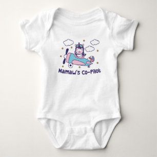 Mamaw's Co-Pilot - Unicorn Aeroplane Baby Bodysuit