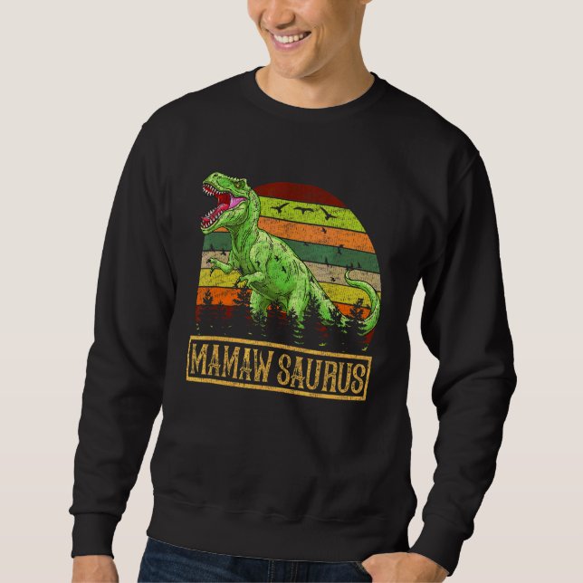 Mamawsaurus Rex Dinosaur Mamaw Saurus Family Match Sweatshirt (Front)