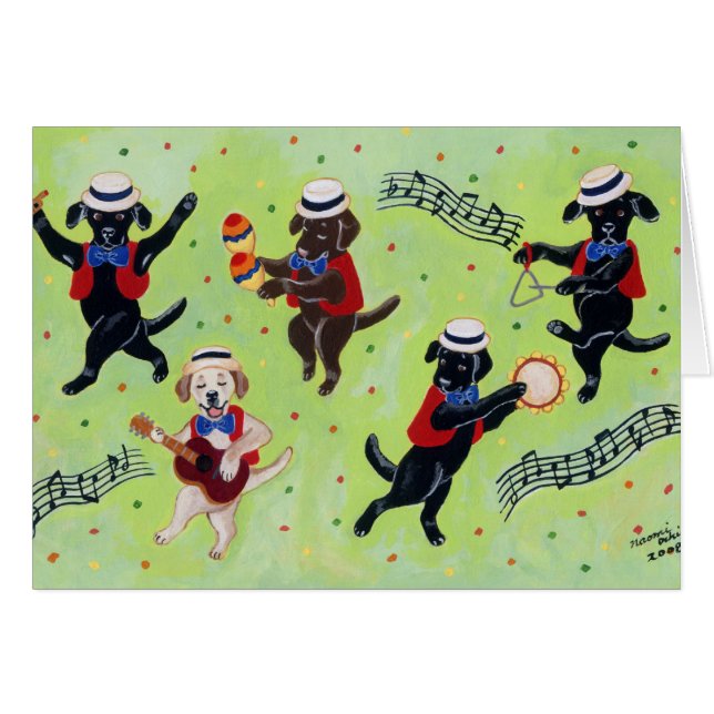 Mambo Labrador Musicians Painting (Front Horizontal)