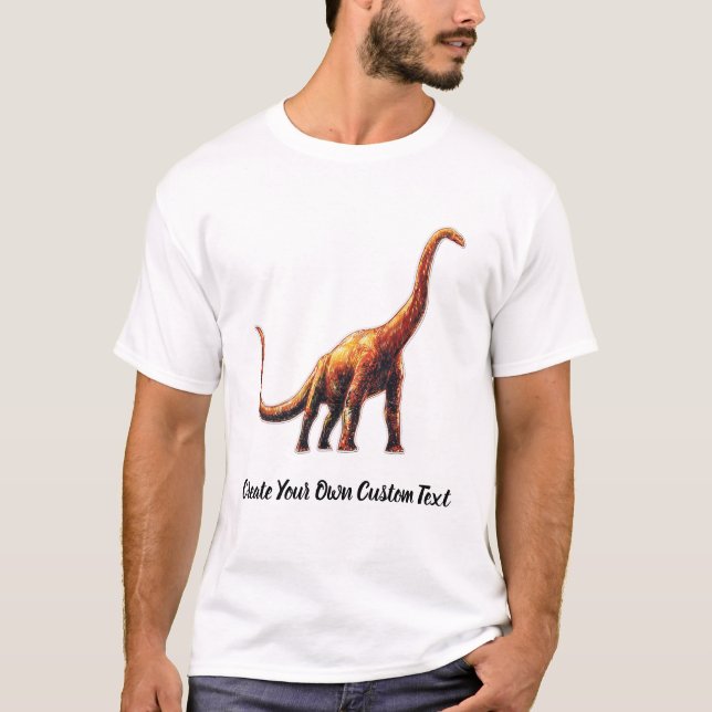 Mamenchisaurus Dino Create Your Own Custom Text T-Shirt (Front)