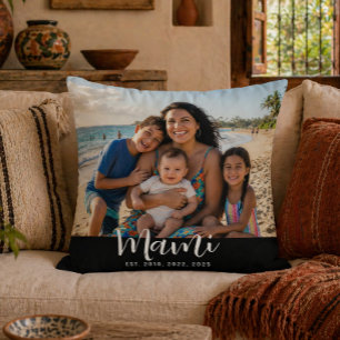 Mami Established Modern Script Photo Cushion
