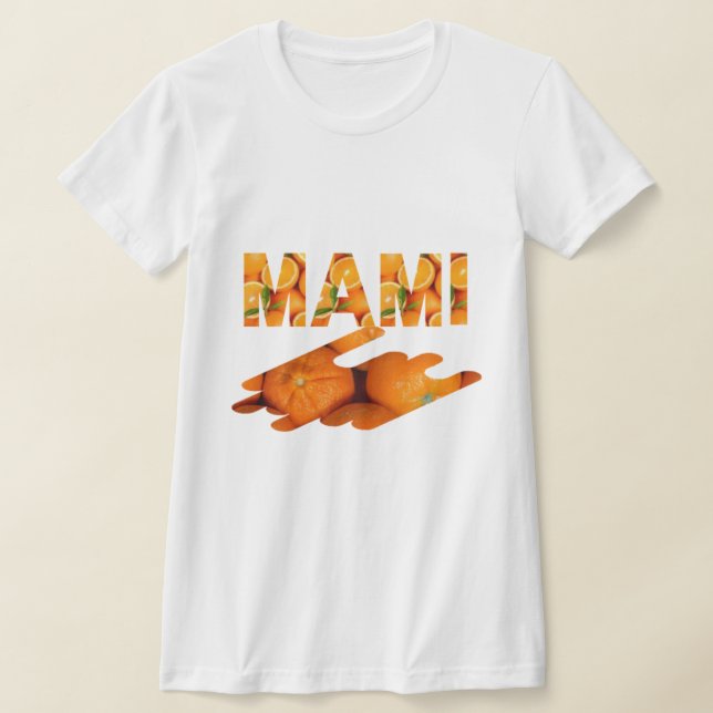 MAMI Orange Typography Art T-Shirt (Laydown)