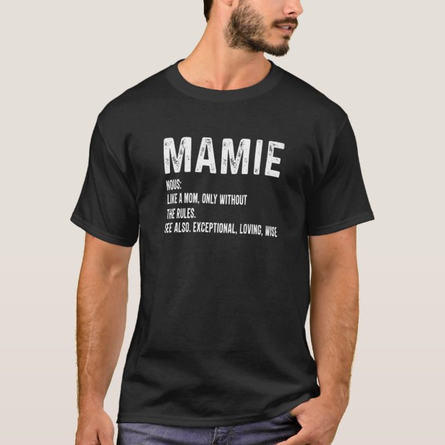 Mamie Definition Cute Mum Mother's Day Mum To Be M T-Shirt (Front)