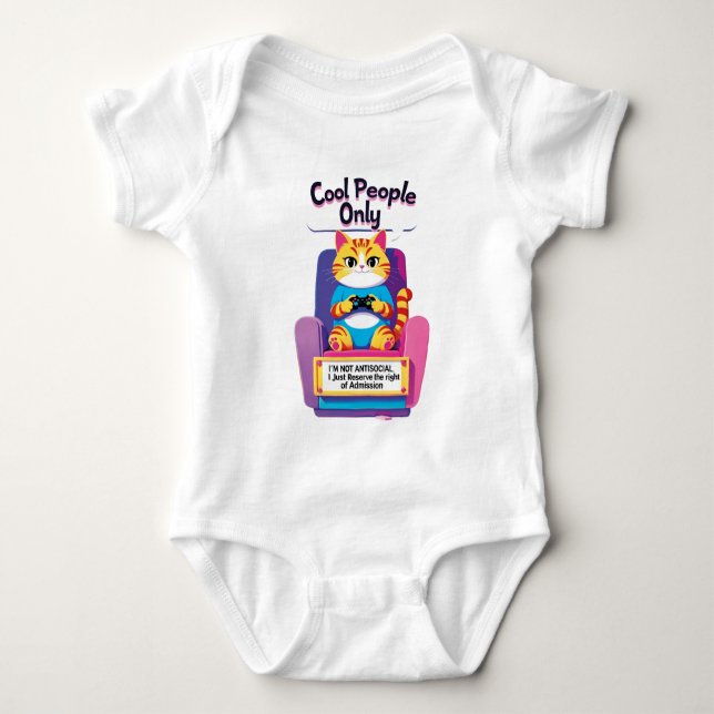 Mamluco Divert Selective Cat Baby Bodysuit (Front)