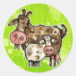 mamma goat classic round sticker