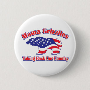 Mamma-Grizzly 6 Cm Round Badge