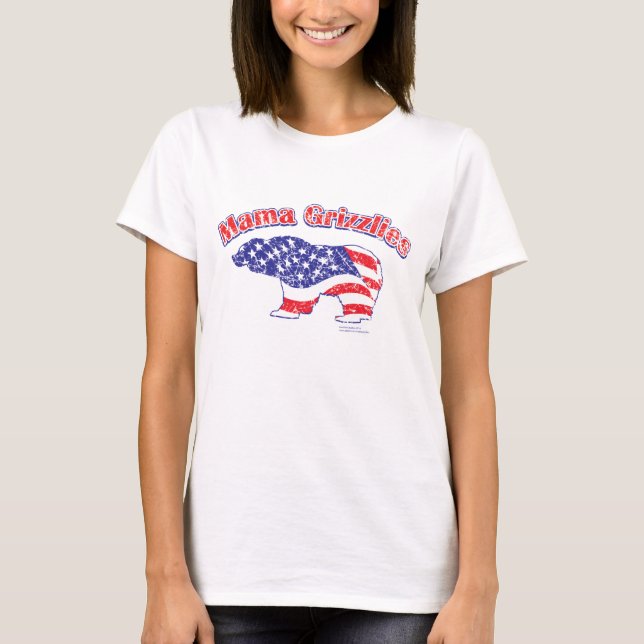 Mamma-Grizzly-Distressed T-Shirt (Front)